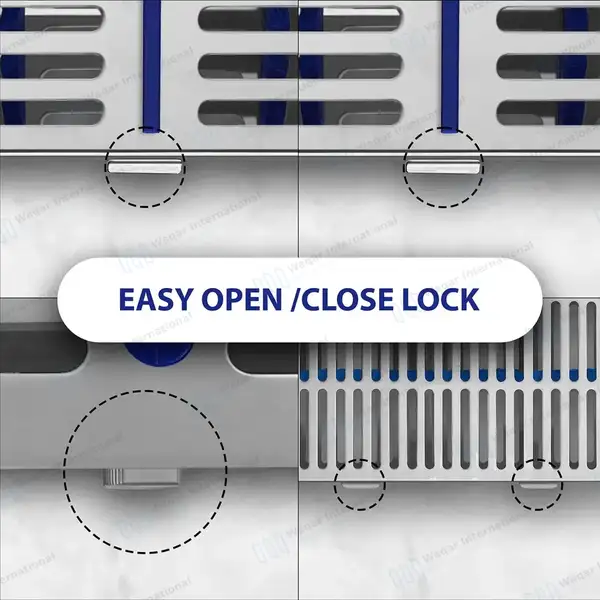 4 Dental Autoclave Sterilization Cassettes Rack Box for 5, 7, 10 and 20 Instruments - surgical instruments manufactured by Waqar International, Sialkot - view 6