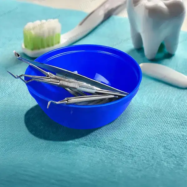 Plastic Alginate Mixing Bowl 10×4.5cm Blue 240ml (8 OZ Appx) - surgical instruments manufactured by Waqar International, Sialkot - view 6