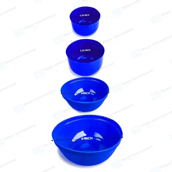 4 Pcs Plastic Blue Gallipot/ Lotion Bowl Mixing Bowl Set - surgical instruments manufactured by Waqar International, Sialkot - view 3