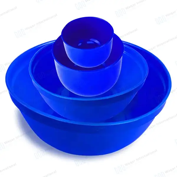 7 Pcs Plastic Blue Kidney Bowl Tray with Mixing Bowl Set - surgical instruments manufactured by Waqar International, Sialkot - view 3