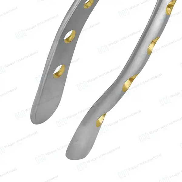 Extracting Forceps #150AS Diamond Dusted Python Grip Gold Hollow Handle - dental instruments manufactured by Waqar International, Sialkot - view 6