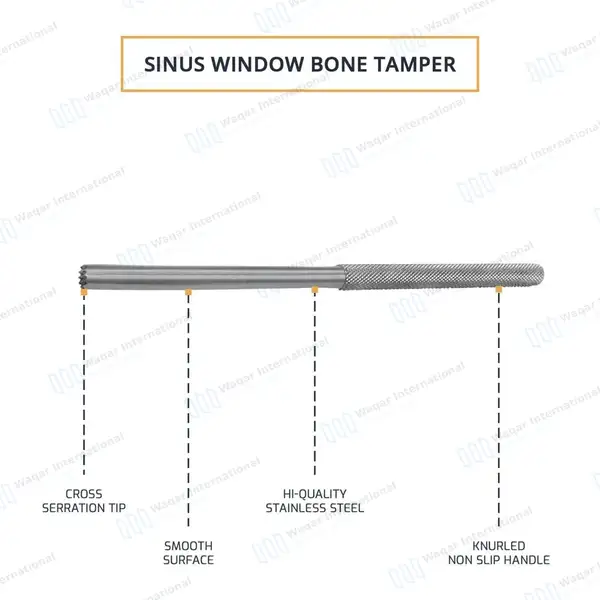 Sinus Window Bone Tamper 7mm Serrated Tip - surgical instruments manufactured by Waqar International, Sialkot - view 4