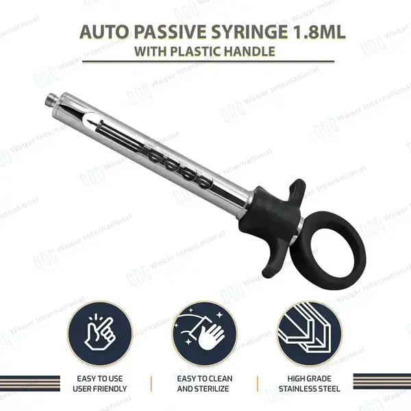 6 Pcs Self Aspirating Dental Anesthetic Syringe 1.8mL with Plastic Handle - surgical instruments manufactured by Waqar International, Sialkot - view 3