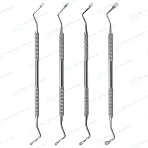 4 Lucas Bone Curette Set #85, #86, #87, #88 Double Ended - dental instruments manufactured by Waqar International, Sialkot - view 2