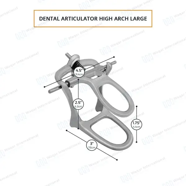 3 High Arch Dental Articulator Set Large Chrome Plated - surgical instruments manufactured by Waqar International, Sialkot - view 3