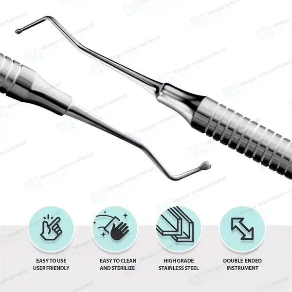 Ball Burnisher Double Ended 1mm-2mm Tips Hollow Handle - dental instruments manufactured by Waqar International, Sialkot - view 4