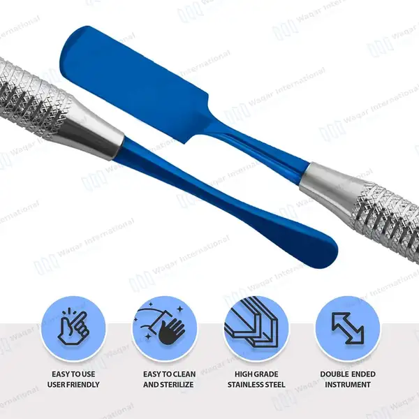 Prichard Periosteal Elevator PR-3 with Blue Titanium Coated Tips - dental instruments manufactured by Waqar International, Sialkot - view 2