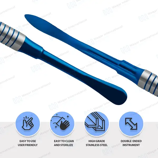 Molt Periosteal #M9 Elevator Blue Tips Hollow Handle - surgical instruments manufactured by Waqar International, Sialkot - view 4
