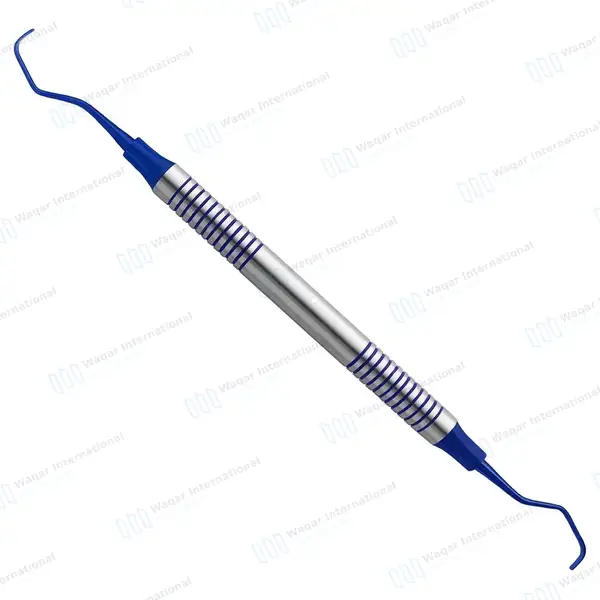 Gracey Curette 3/4 Blue Tips Double Ended - surgical instruments manufactured by Waqar International, Sialkot - view 2
