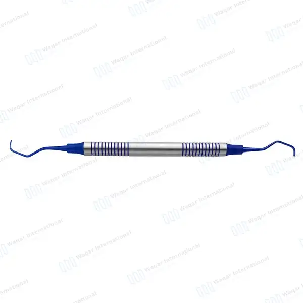 Gracey Curette 3/4 Blue Tips Double Ended - surgical instruments manufactured by Waqar International, Sialkot - view 3