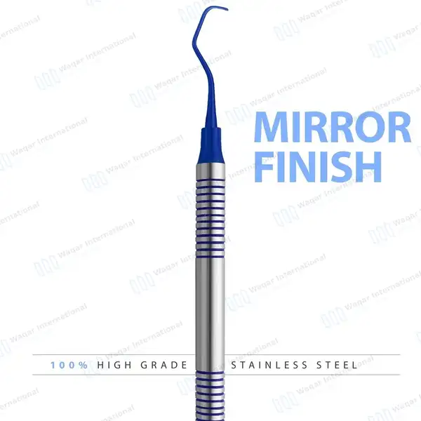Gracey Curette 3/4 Blue Tips Double Ended - surgical instruments manufactured by Waqar International, Sialkot - view 5