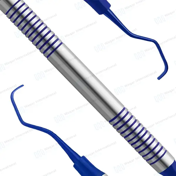 Gracey Curette 3/4 Blue Tips Double Ended - surgical instruments manufactured by Waqar International, Sialkot - view 7