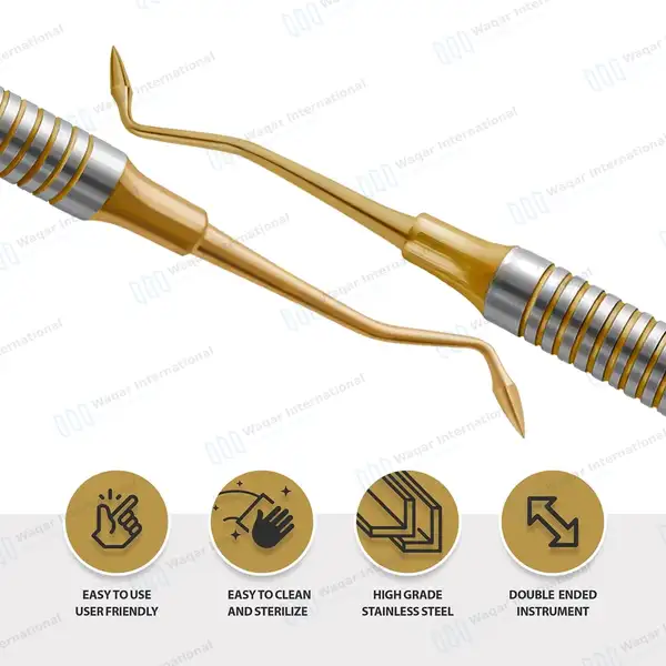 P.K. Thomas #3 Dental Wax Carver Gold Tip Hollow Handle - dental instruments manufactured by Waqar International, Sialkot - view 4
