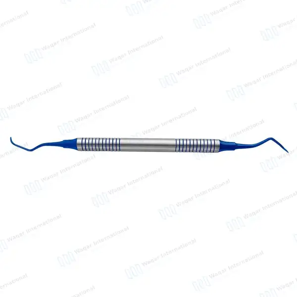 McCalls Curette 13S/14S Blue Coated Tips with Hollow Handle - surgical instruments manufactured by Waqar International, Sialkot - view 3