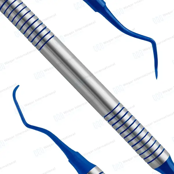 McCalls Curette 13S/14S Blue Coated Tips with Hollow Handle - surgical instruments manufactured by Waqar International, Sialkot - view 6