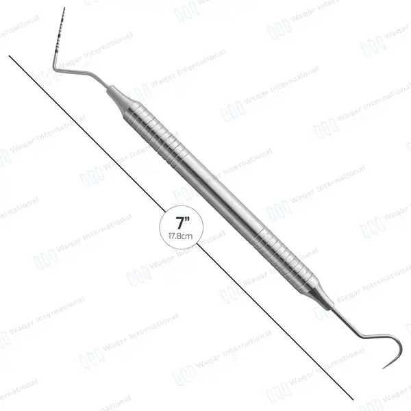 Periodontal Probe UNC15/23 Double Ended Hollow Handle - surgical instruments manufactured by Waqar International, Sialkot - view 4