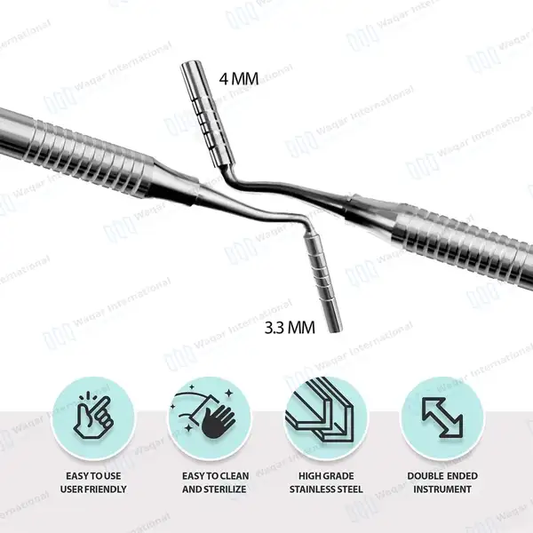 Grisdale Bone Condenser Plugger 3.3mm-4mm Double Ended - dental instruments manufactured by Waqar International, Sialkot - view 4