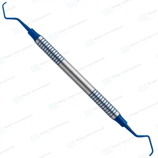 Gracey Curette 9/10 Blue Coated Tips Double Ended - surgical instruments manufactured by Waqar International, Sialkot - view 2