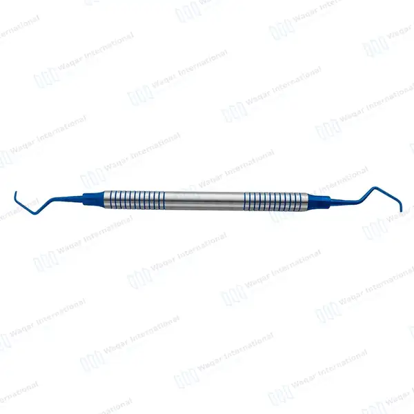 Gracey Curette 9/10 Blue Coated Tips Double Ended - surgical instruments manufactured by Waqar International, Sialkot - view 3