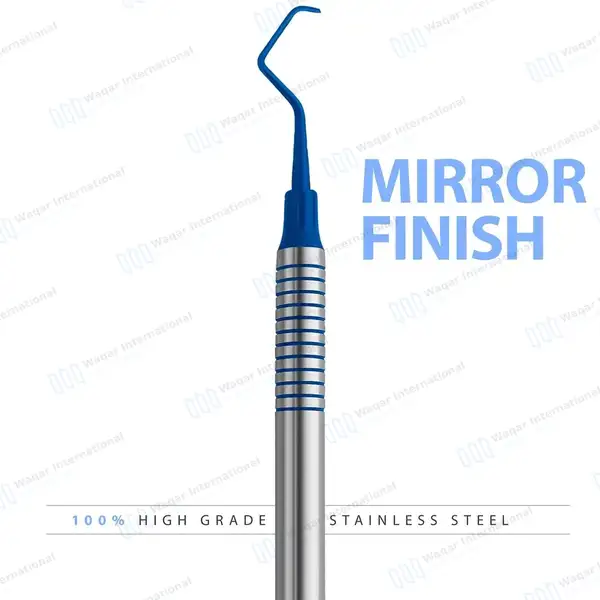 Gracey Curette 9/10 Blue Coated Tips Double Ended - surgical instruments manufactured by Waqar International, Sialkot - view 5