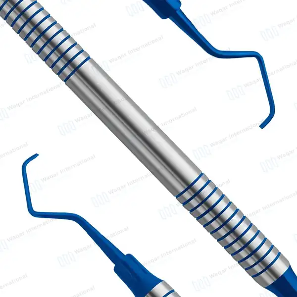 Gracey Curette 9/10 Blue Coated Tips Double Ended - surgical instruments manufactured by Waqar International, Sialkot - view 7