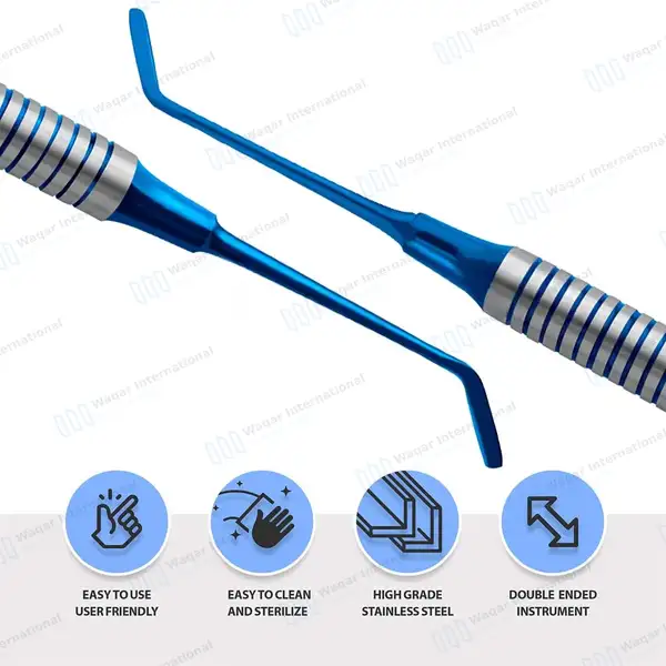 Plastic Filling #5 Blue Tips with Blue & Silver Hollow Handle - surgical instruments manufactured by Waqar International, Sialkot - view 4