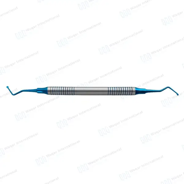 Dental Excavator #19 Blue Tips with Blue & Silver Hollow Handle - surgical instruments manufactured by Waqar International, Sialkot - view 3
