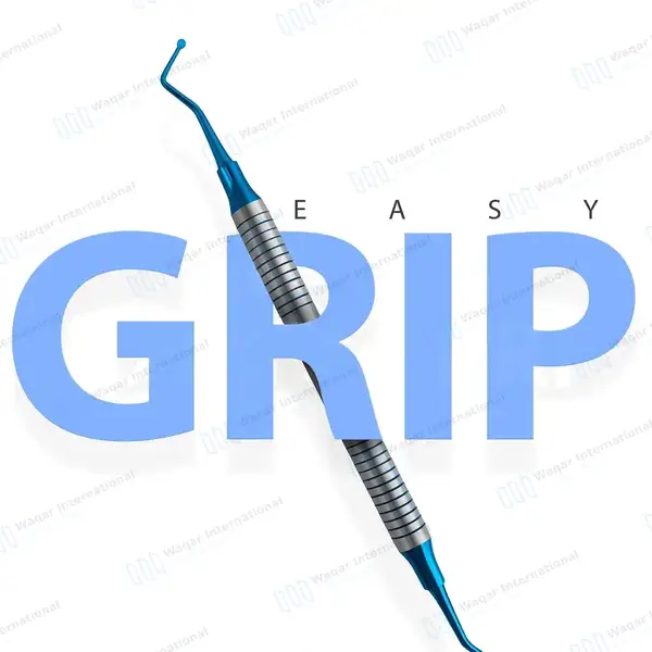 Dental Excavator #19 Blue Tips with Blue & Silver Hollow Handle - surgical instruments manufactured by Waqar International, Sialkot - view 6