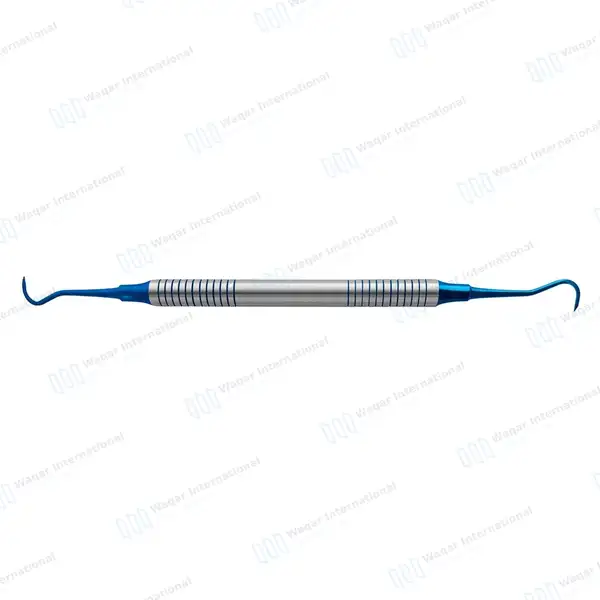 Sickle Scaler H6/H7 Anterior Blue Tips Double Ended Hollow Handle - surgical instruments manufactured by Waqar International, Sialkot - view 3