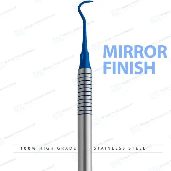 Sickle Scaler H6/H7 Anterior Blue Tips Double Ended Hollow Handle - surgical instruments manufactured by Waqar International, Sialkot - view 5