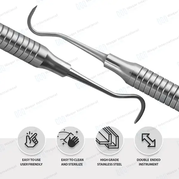 Sickle Scaler H6/H7 Anterior Double Ended Hollow Handle - surgical instruments manufactured by Waqar International, Sialkot - view 4