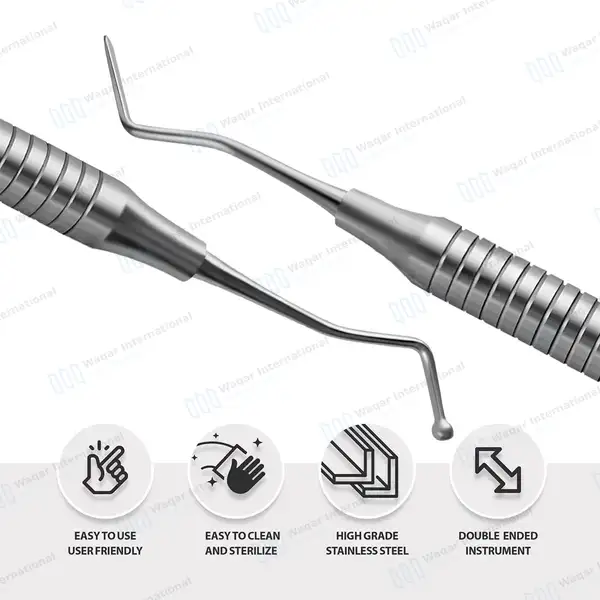Ball Burnisher / Flat Spatula Tip Plastic Filling Instrument 1.5-2mm Silver - surgical instruments manufactured by Waqar International, Sialkot - view 4