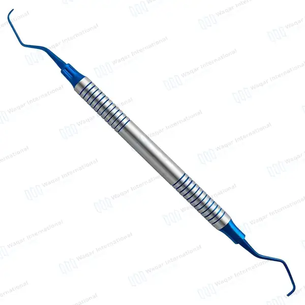 Gracey Curette 5/6 Blue Tips Double Ended - surgical instruments manufactured by Waqar International, Sialkot - view 2