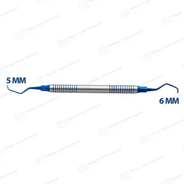 Gracey Curette 5/6 Blue Tips Double Ended - surgical instruments manufactured by Waqar International, Sialkot - view 3