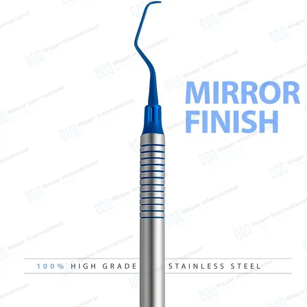 Gracey Curette 5/6 Blue Tips Double Ended - surgical instruments manufactured by Waqar International, Sialkot - view 5