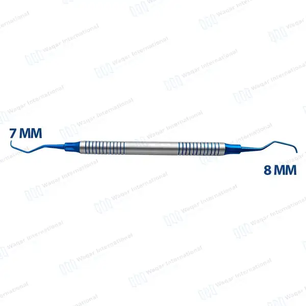 Gracey Curette 7/8 Blue Tips Double Ended - surgical instruments manufactured by Waqar International, Sialkot - view 3