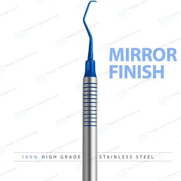 Gracey Curette 7/8 Blue Tips Double Ended - surgical instruments manufactured by Waqar International, Sialkot - view 5