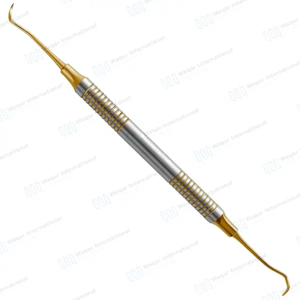 Sickle Scaler #204S with Gold Tips Hollow Handle - surgical instruments manufactured by Waqar International, Sialkot - view 2