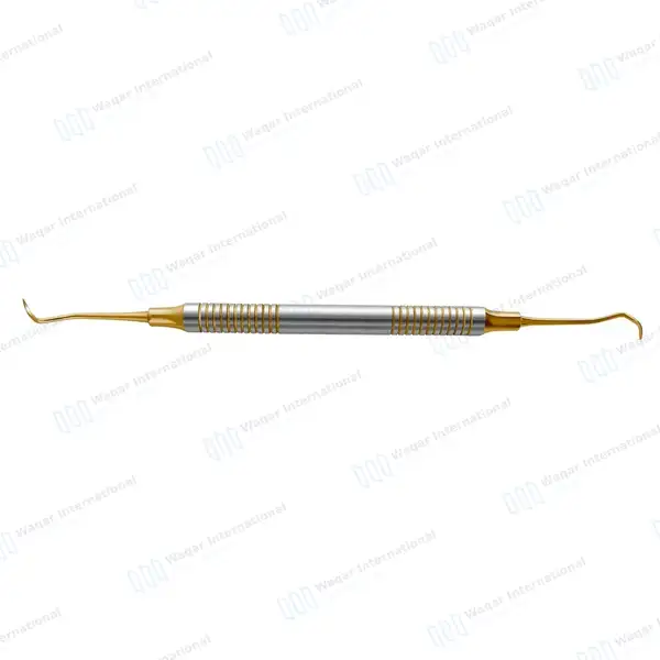 Sickle Scaler #204S with Gold Tips Hollow Handle - surgical instruments manufactured by Waqar International, Sialkot - view 3
