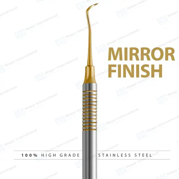 Sickle Scaler #204S with Gold Tips Hollow Handle - surgical instruments manufactured by Waqar International, Sialkot - view 5