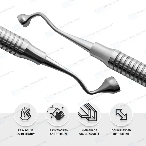 Graft Packer Large 6mm-8mm Serrated Tip Hollow Handle - dental instruments manufactured by Waqar International, Sialkot - view 3