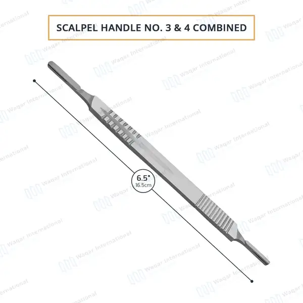 Scalpel Handle #3 & #4 – Double Ended - surgical instruments manufactured by Waqar International, Sialkot - view 3