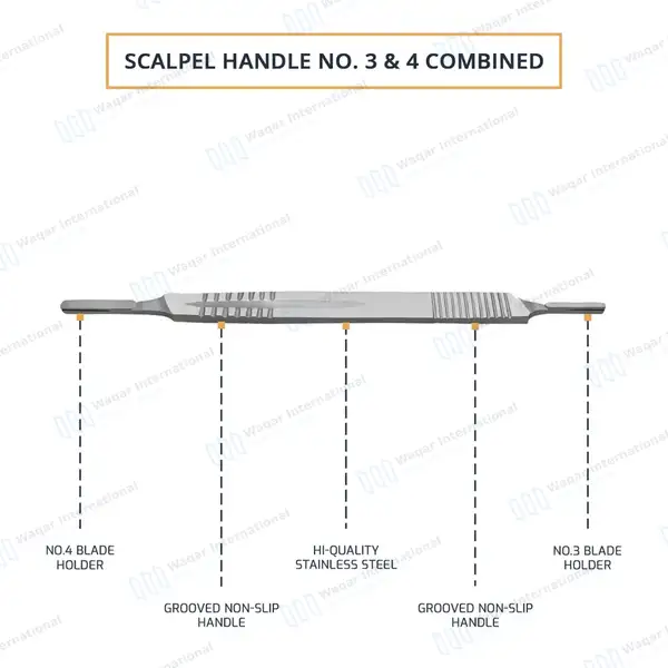 Scalpel Handle #3 & #4 – Double Ended - surgical instruments manufactured by Waqar International, Sialkot - view 4