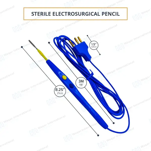 Electrosurgical Pencil 2mm Wide Blade  – Single Use - surgical instruments manufactured by Waqar International, Sialkot - view 3
