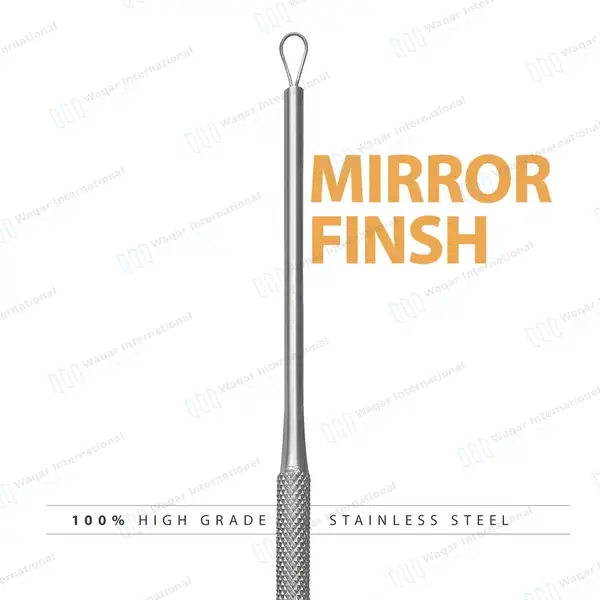 Billeau Ear Loop Curette Size #3 – Large - surgical instruments manufactured by Waqar International, Sialkot - view 4
