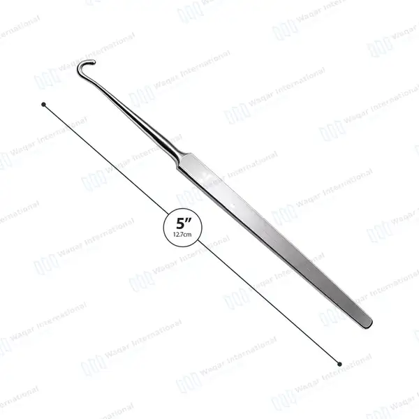 Frazier Dura Hook 5″ (12.7cm) Blunt Point - surgical instruments manufactured by Waqar International, Sialkot - view 3