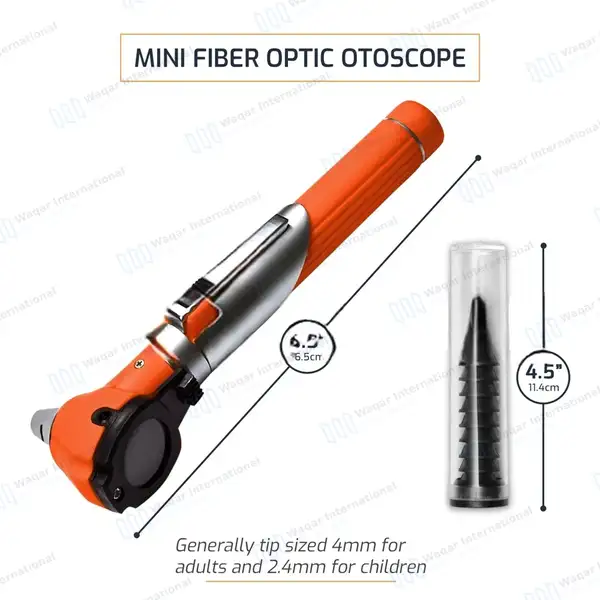 13 Pcs Fiber Optic Mini Otoscope Set – Orange - surgical instruments manufactured by Waqar International, Sialkot - view 3