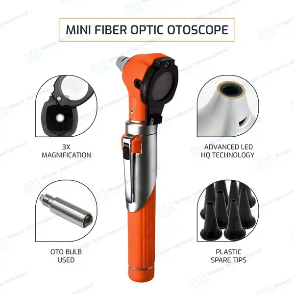 13 Pcs Fiber Optic Mini Otoscope Set – Orange - surgical instruments manufactured by Waqar International, Sialkot - view 6