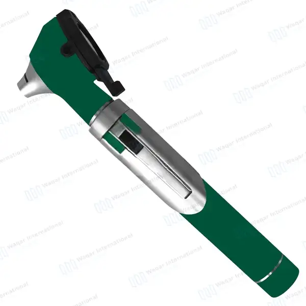 Fiber Optic Mini Otoscope & Ophthalmoscope ENT Diagnostic Set – Hunter Green - surgical instruments manufactured by Waqar International, Sialkot - view 3