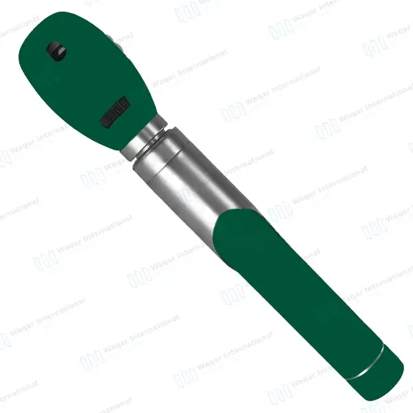 Fiber Optic Mini Otoscope & Ophthalmoscope ENT Diagnostic Set – Hunter Green - surgical instruments manufactured by Waqar International, Sialkot - view 4